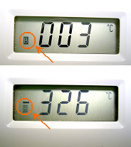 If batteries are low on power, the display may show errors.