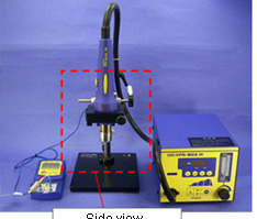 Examples of use in combination with HAKKO FG-100, rework fixture (No. C1392B) and HAKKO FR-803B