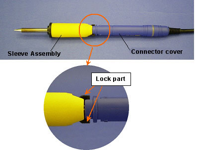 FM2027-02 Soldering Iron Connector only - Lock-type sleeve assembly attachment