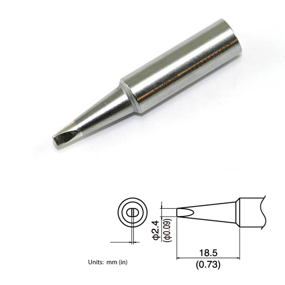 T19-D24 Chisel Soldering Tip 2.4mm x 18.5mm